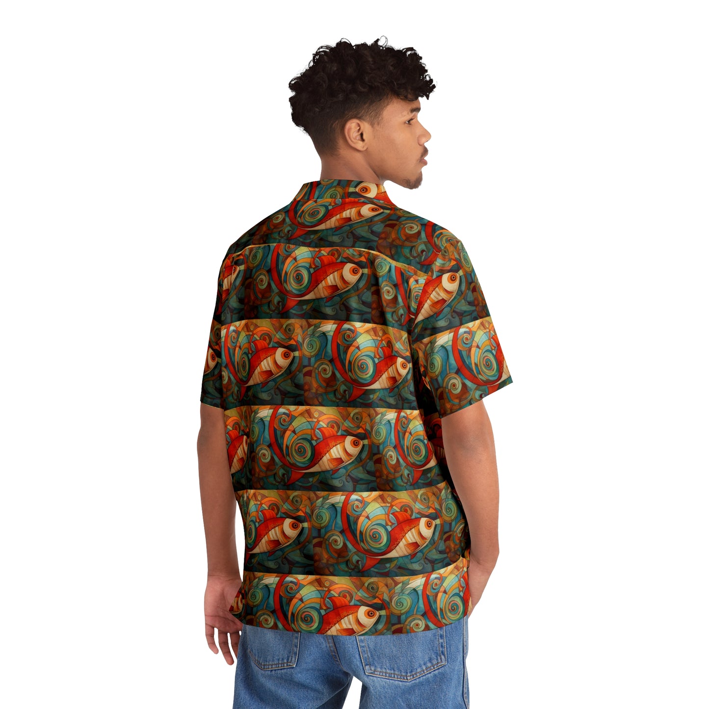 Fish Vortices Men's Hawaiian Shirt (AOP)