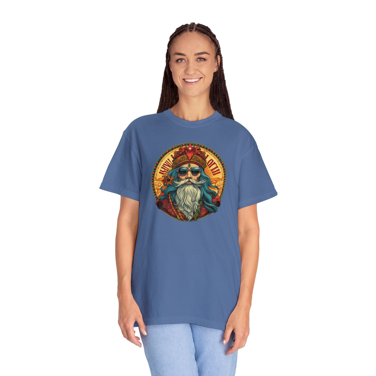 Da Hippy Vinci Front Unisex Garment-Dyed T-shirt