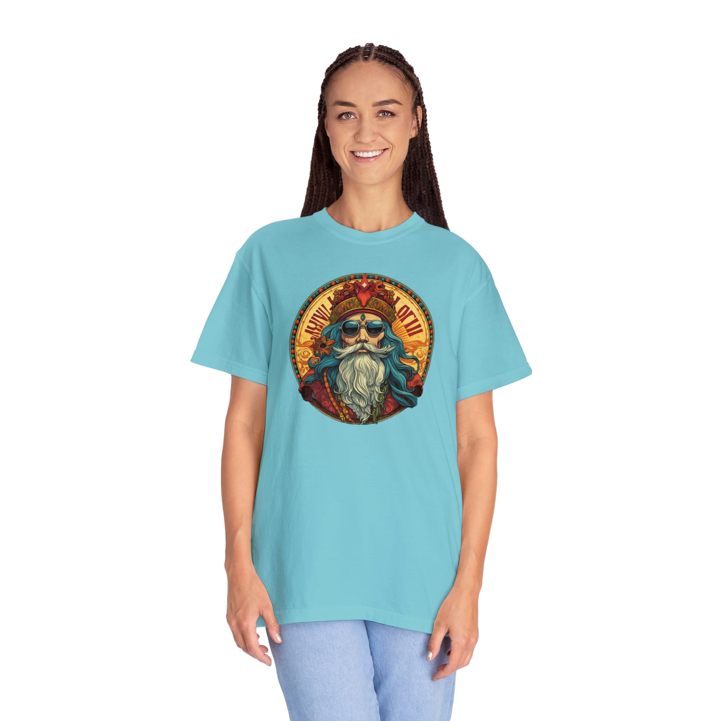 Da Hippy Vinci Front Unisex Garment-Dyed T-shirt