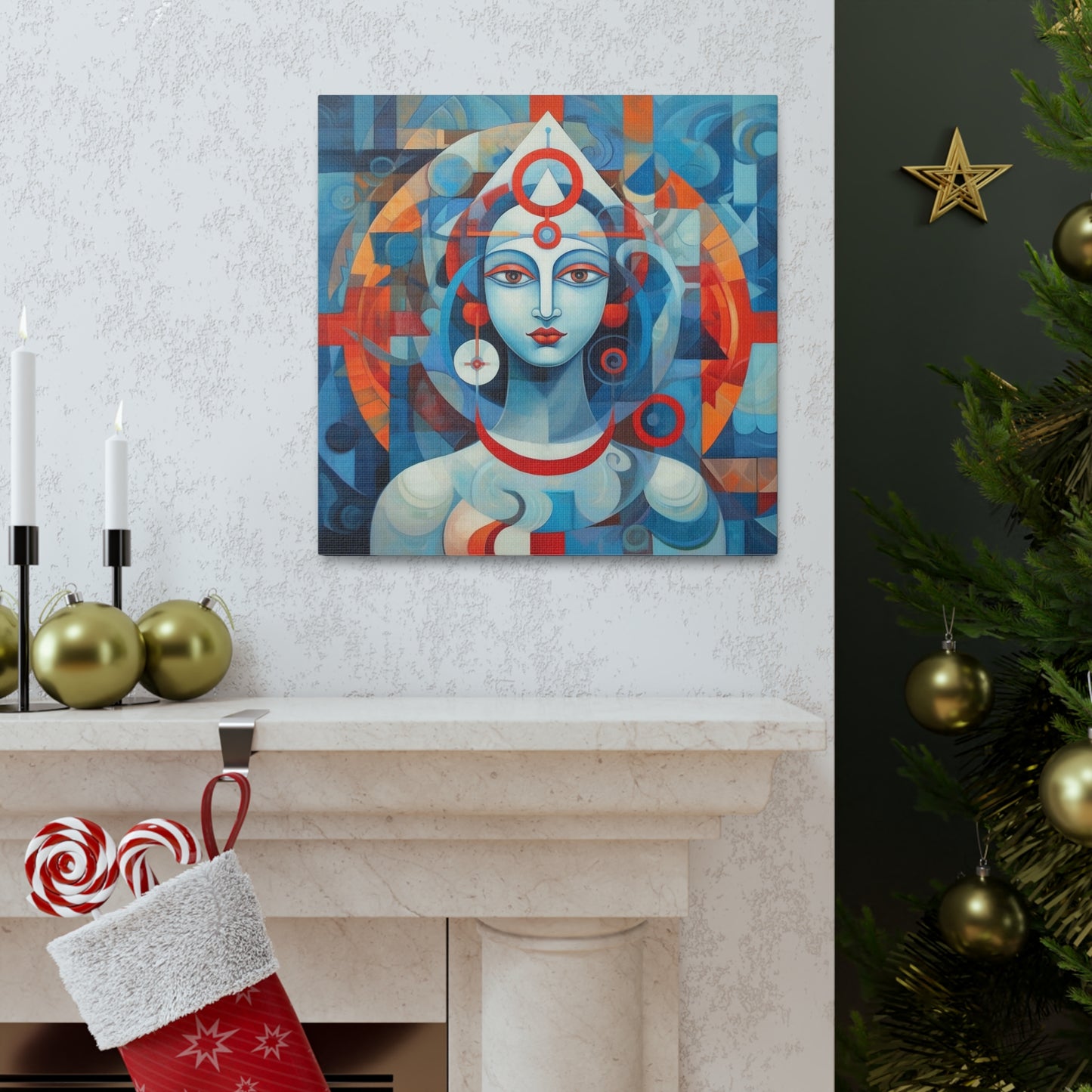 Hindu Goddess, Vesica Piscis Canvas Gallery Wraps