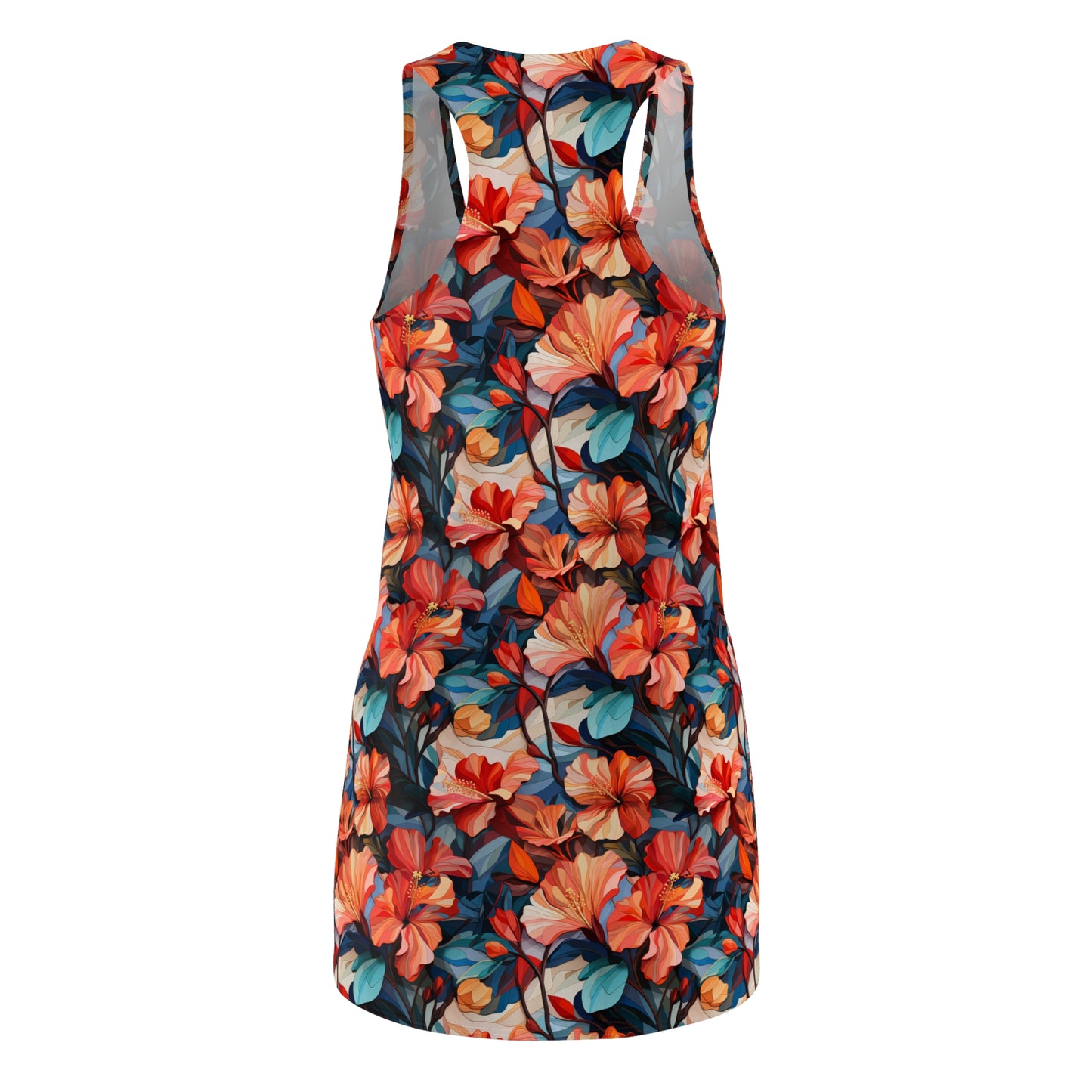 Hibiscus Women's Cut & Sew Racerback Dress (AOP)