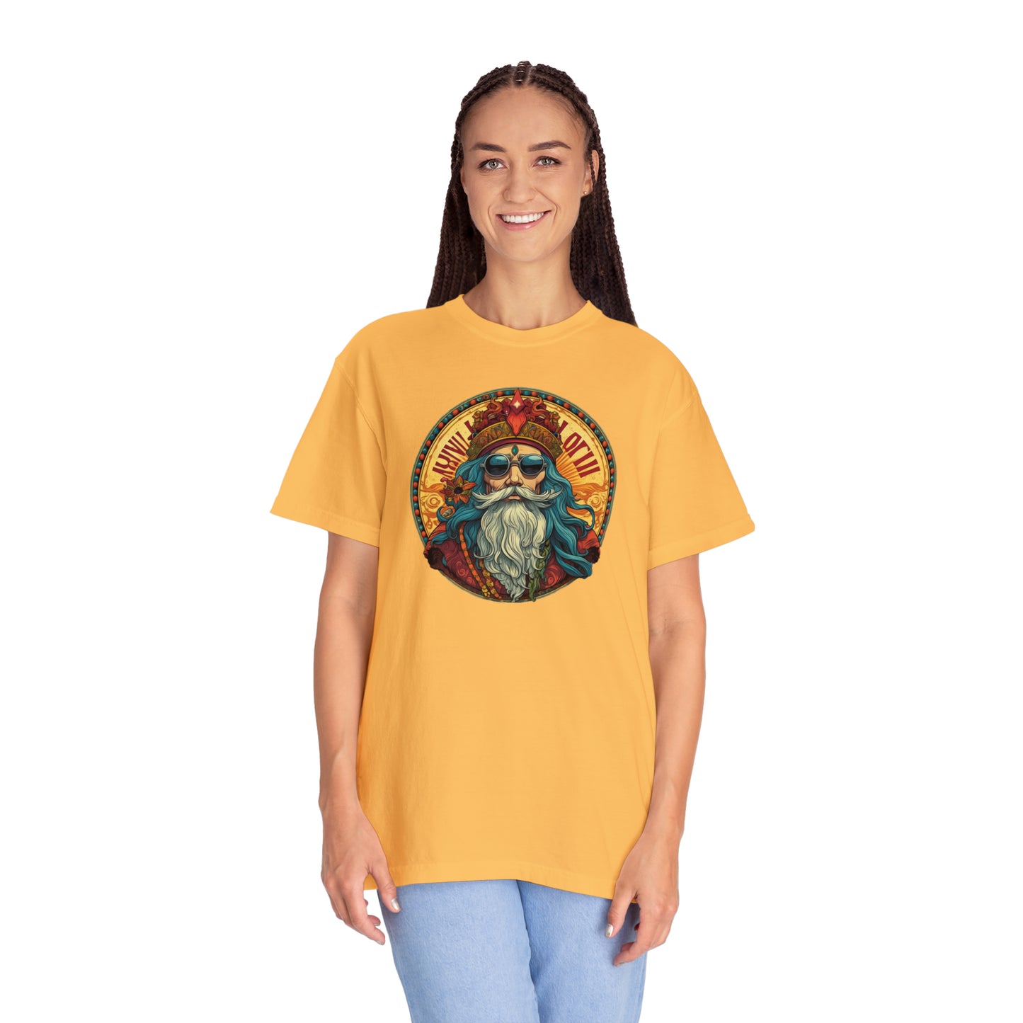 Da Hippy Vinci Front Unisex Garment-Dyed T-shirt