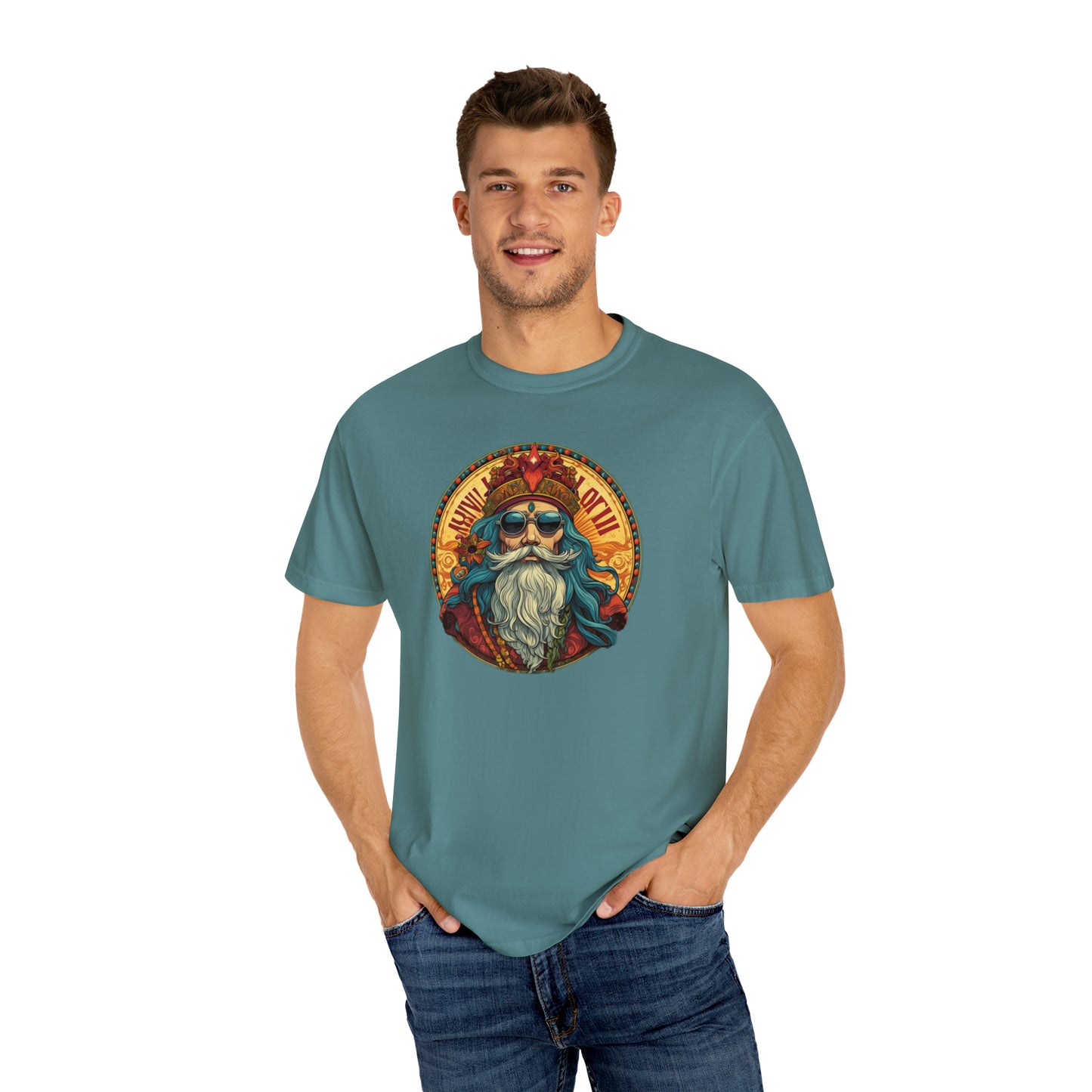 Da Hippy Vinci Front Unisex Garment-Dyed T-shirt