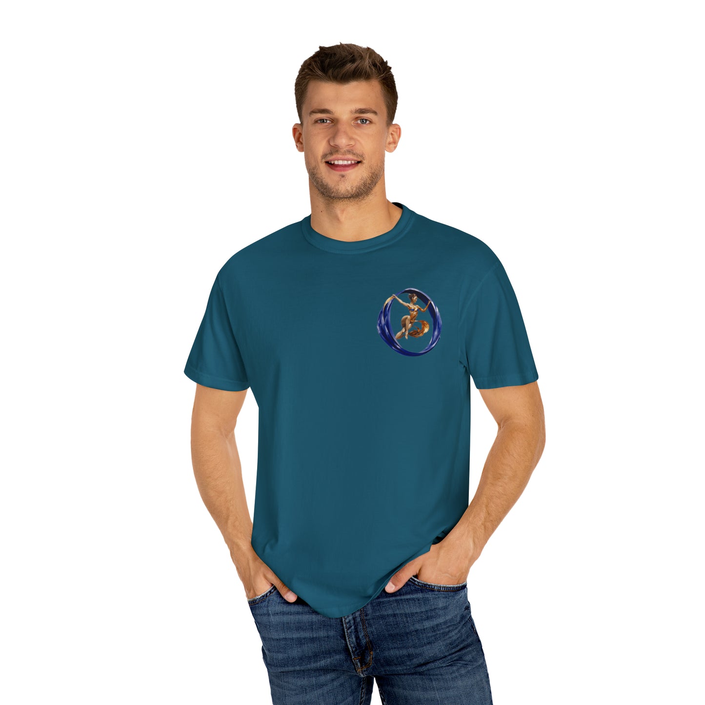 Aqueous Dancer Front Unisex Garment-Dyed T-shirt