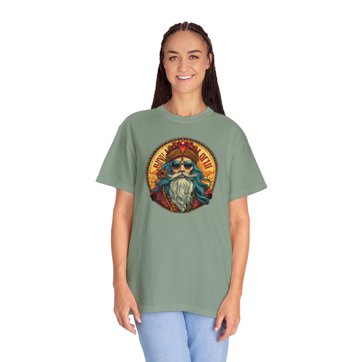 Da Hippy Vinci Front Unisex Garment-Dyed T-shirt