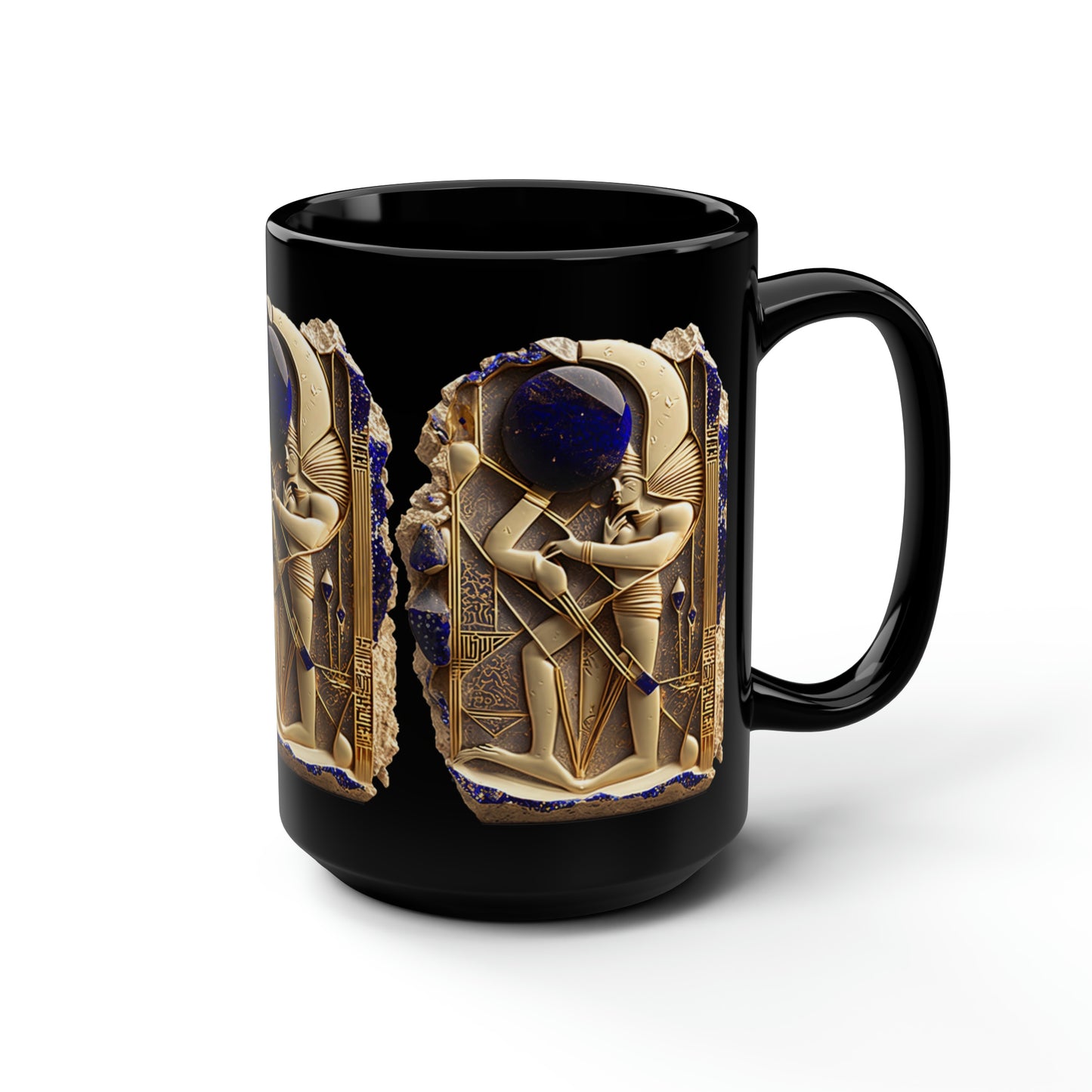 Ancient Artifacts Black Mug, 15oz