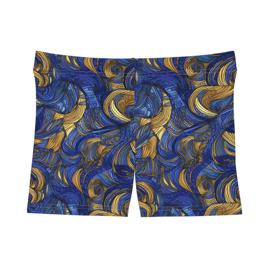 Gold and Lapis Swirls Women's Shorts (AOP)