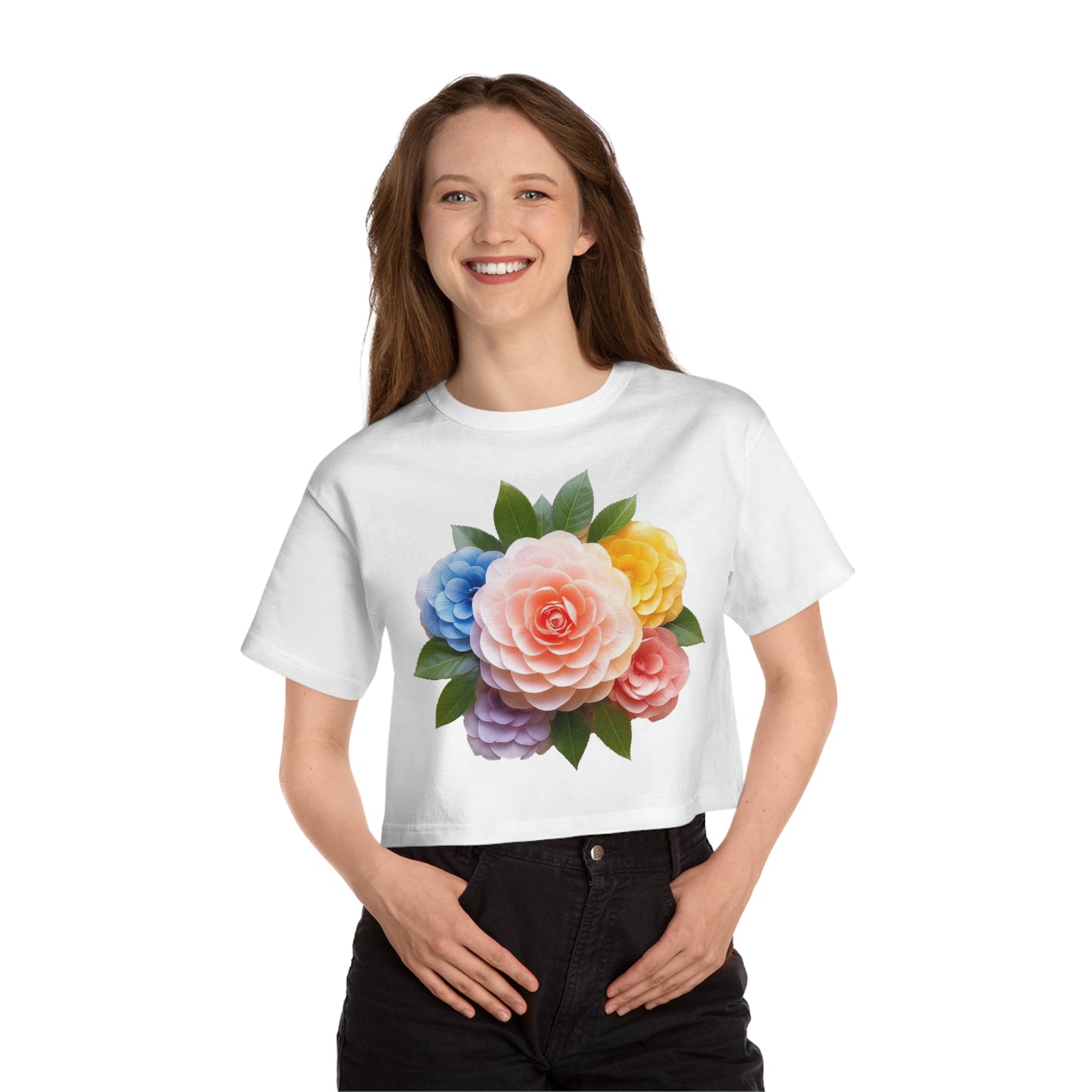 Japanese Camelia Champion Women's Heritage Cropped T-Shirt