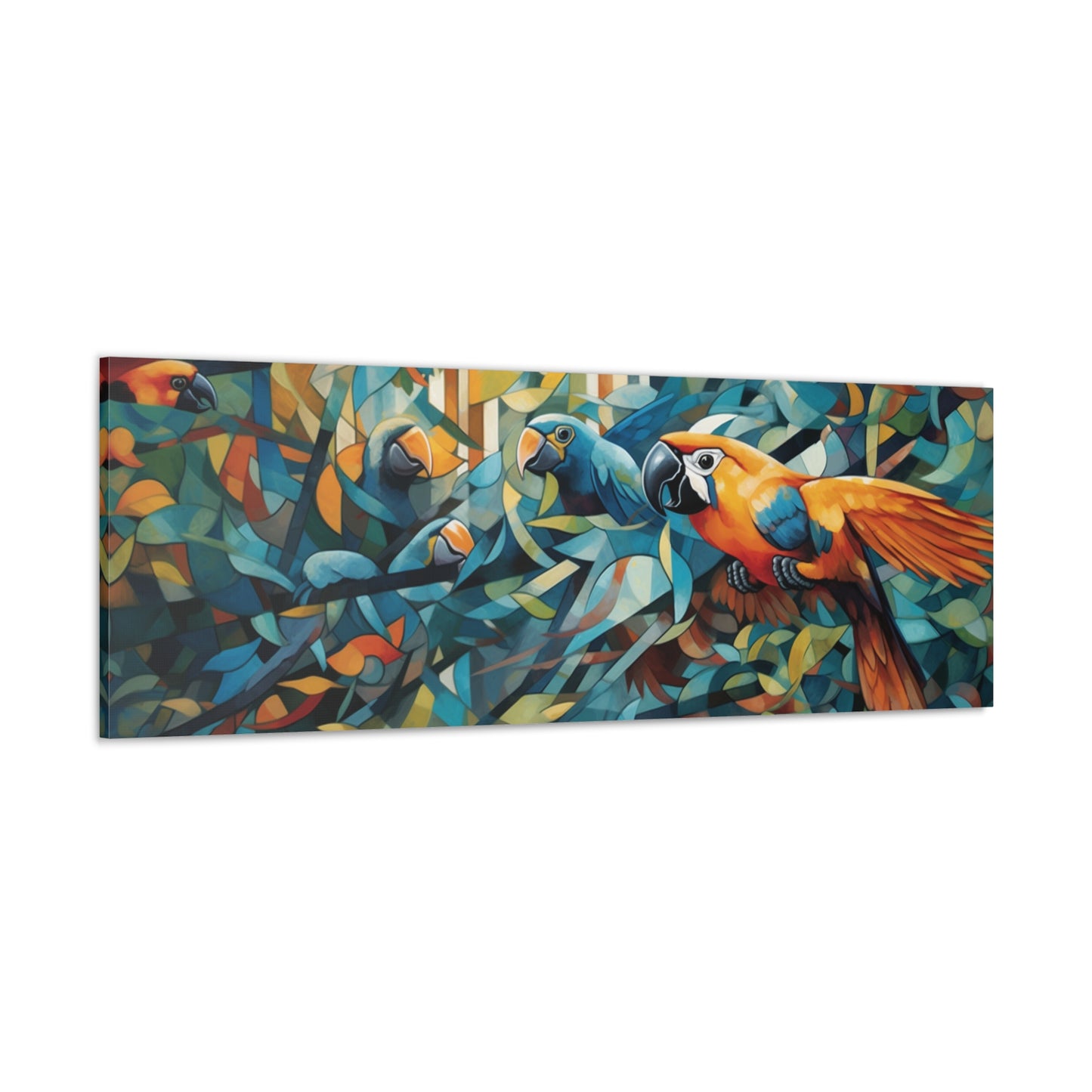 Macaw Cubism Canvas Gallery Wraps