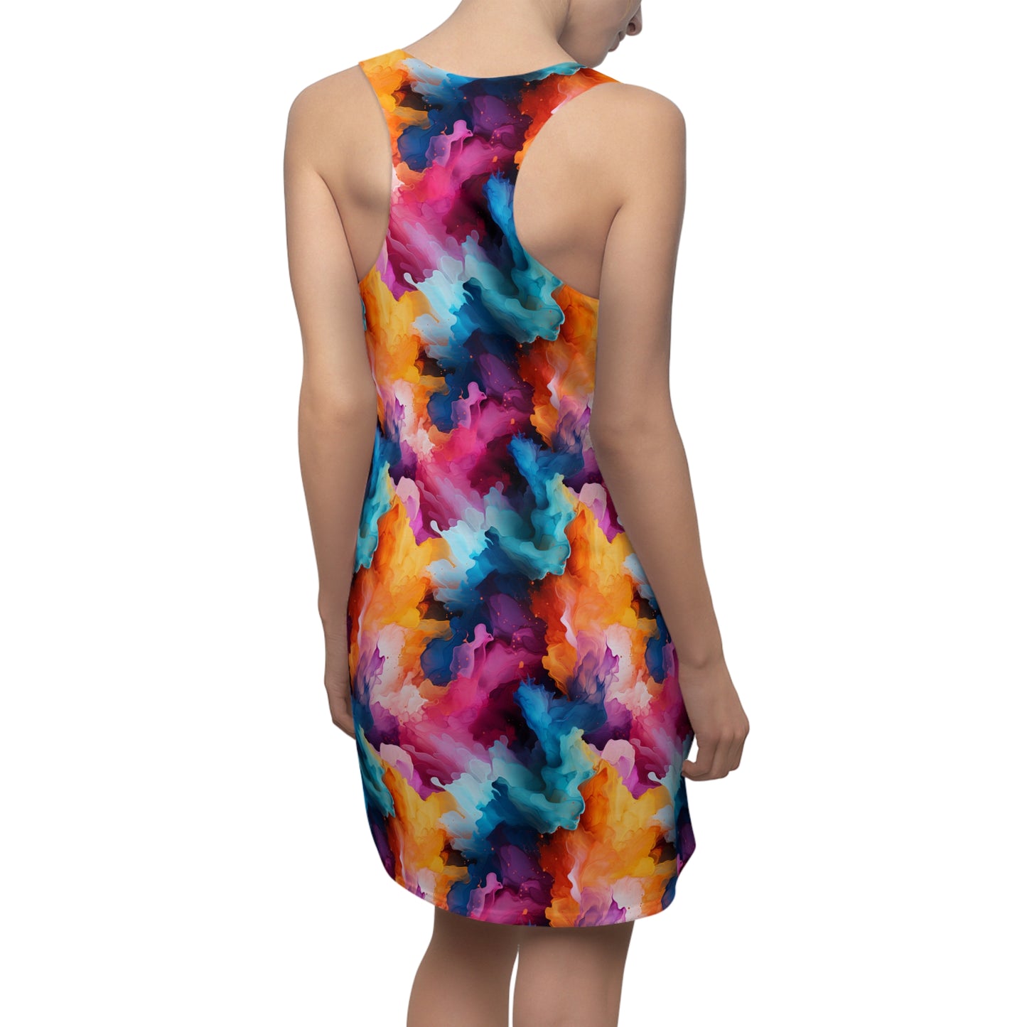 Water Color Women's Cut & Sew Racerback Dress (AOP)