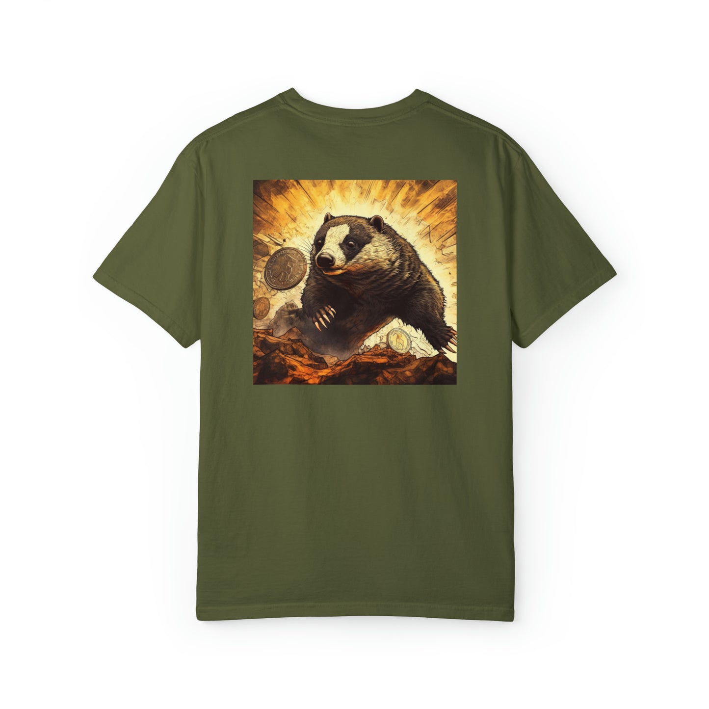 Honey Badger Back Unisex Garment-Dyed T-shirt