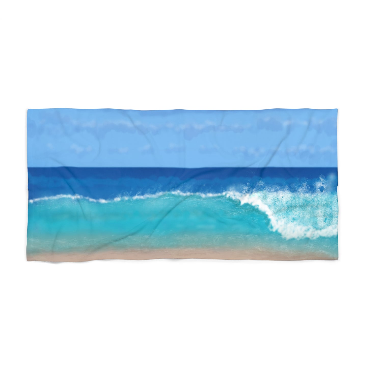 Wave and Sand Beach Towel