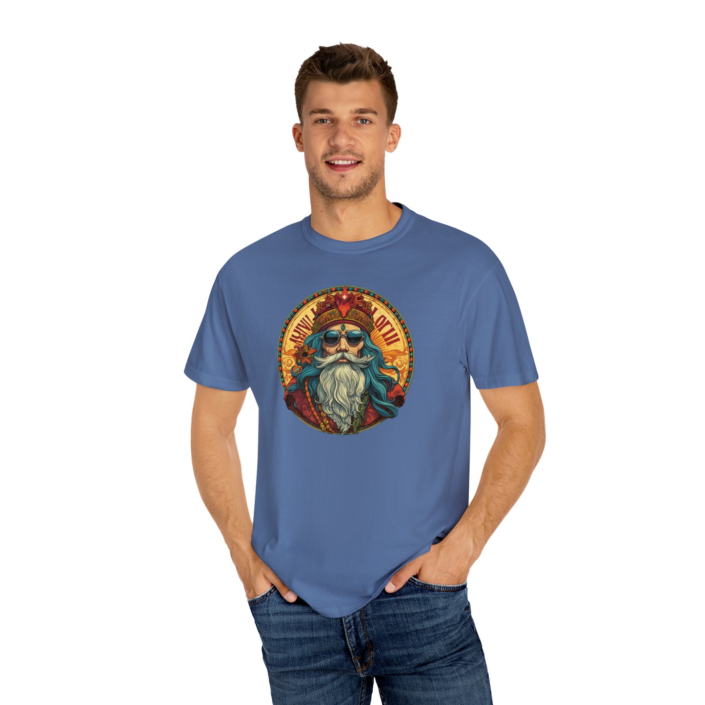 Da Hippy Vinci Front Unisex Garment-Dyed T-shirt