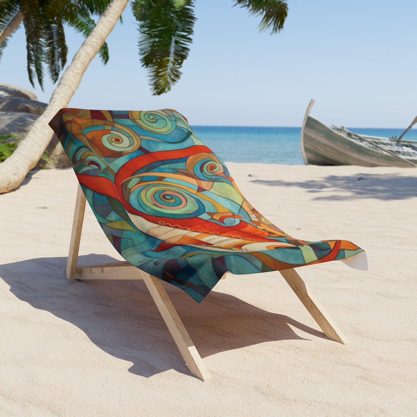 Fish and Vortices Beach Towel