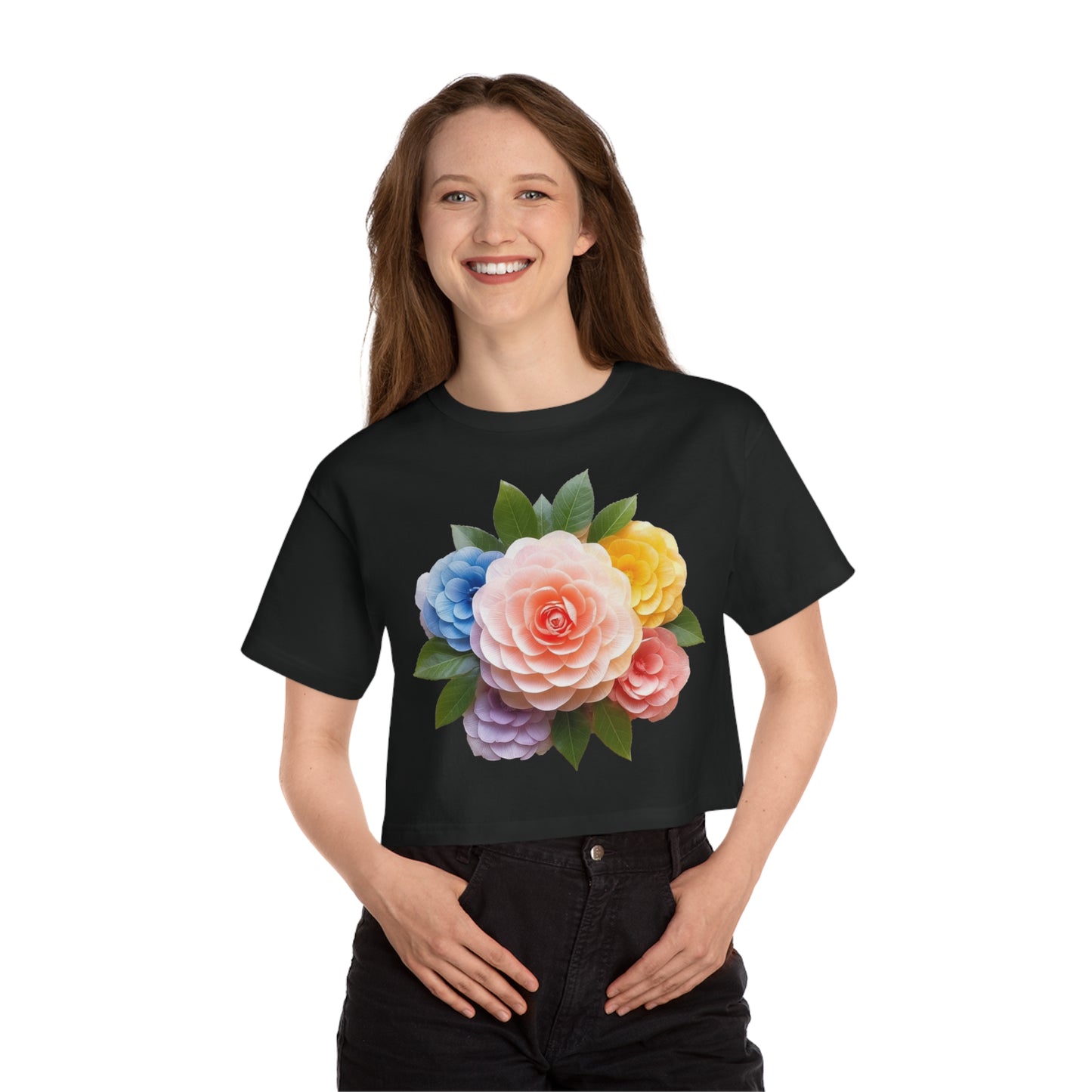 Japanese Camelia Champion Women's Heritage Cropped T-Shirt