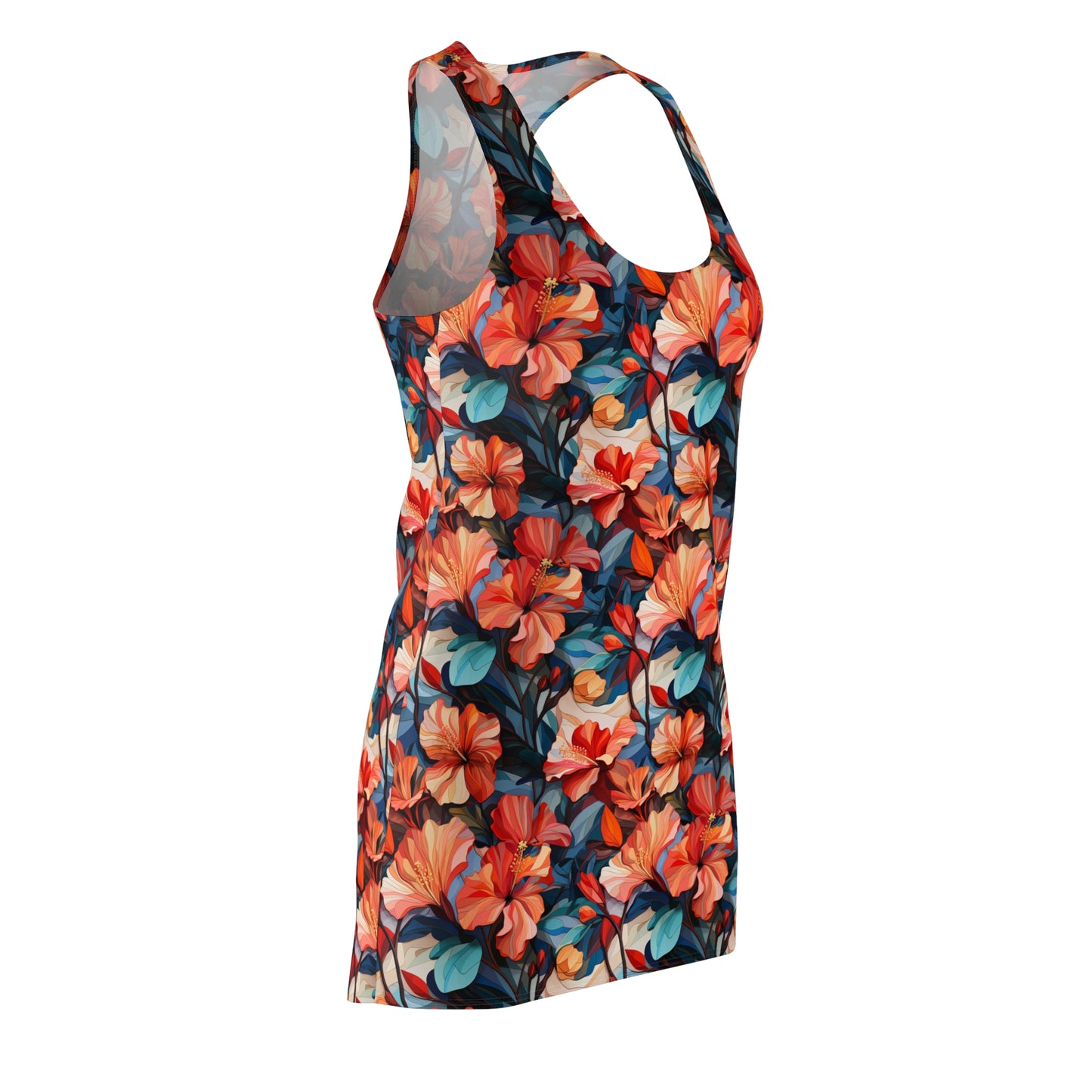 Hibiscus Women's Cut & Sew Racerback Dress (AOP)