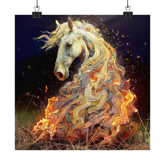 Horse Or Flame ? Matte Poster