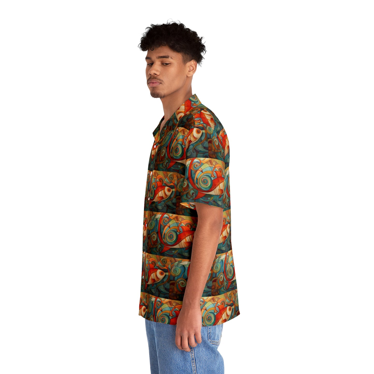 Fish Vortices Men's Hawaiian Shirt (AOP)