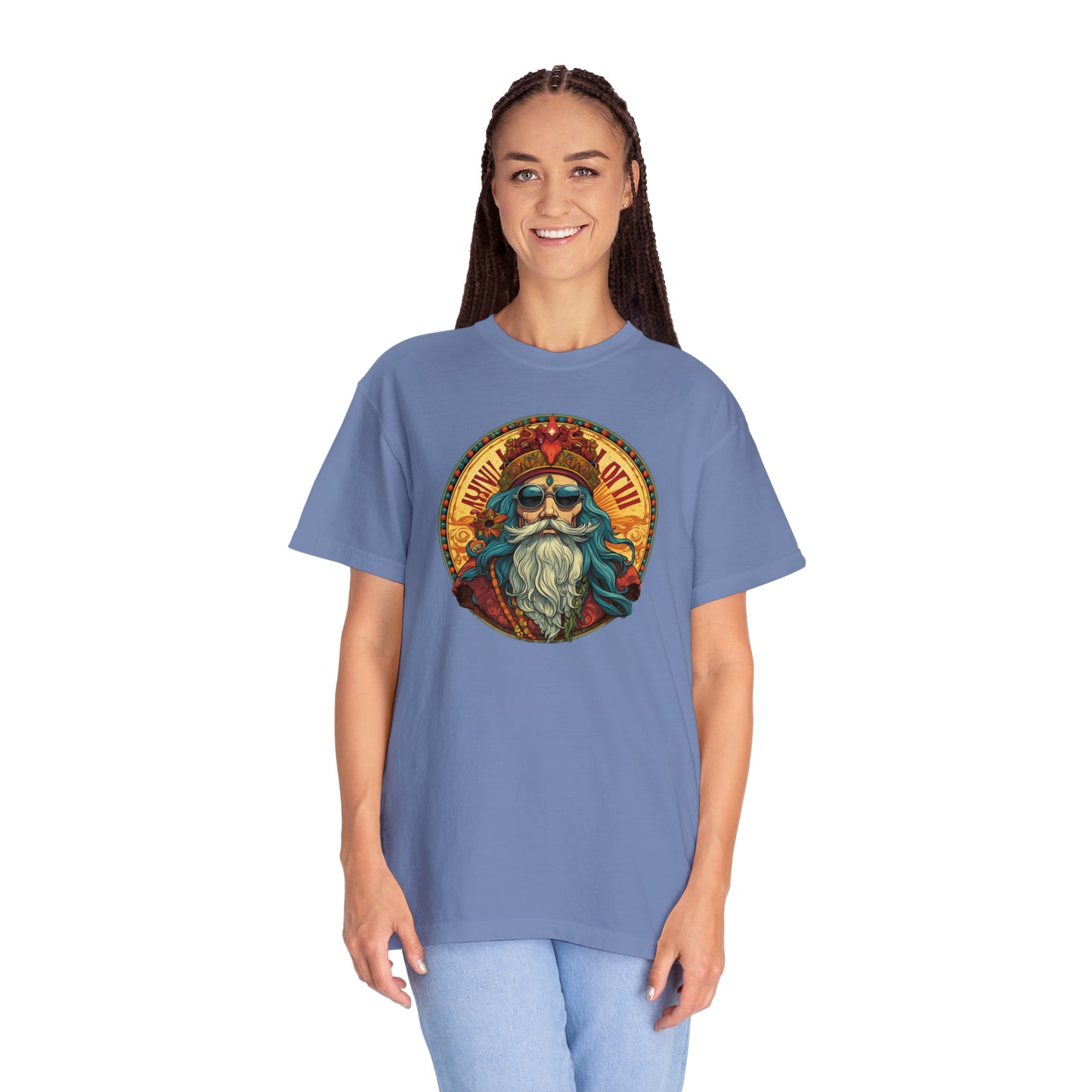 Da Hippy Vinci Front Unisex Garment-Dyed T-shirt