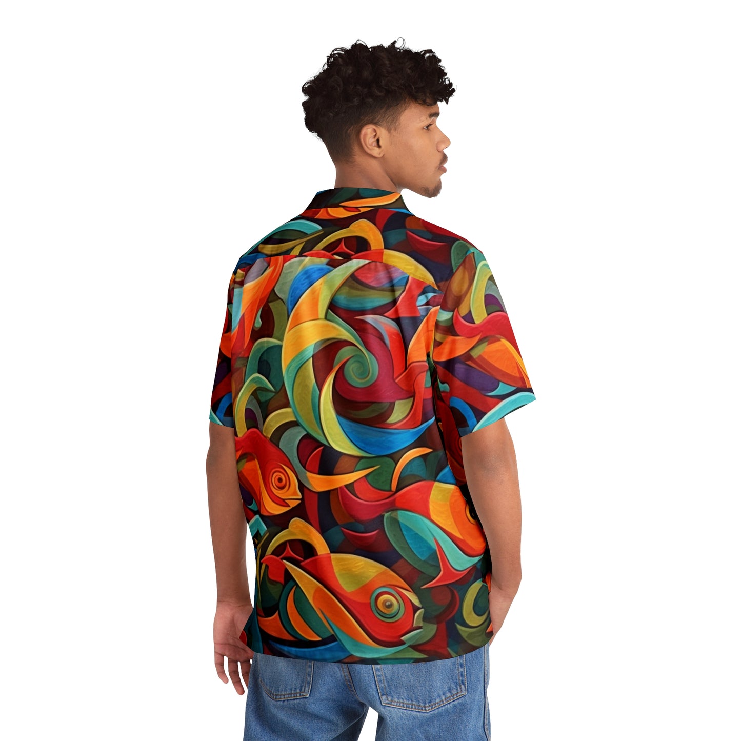 Fish School Men's Hawaiian Shirt (AOP)