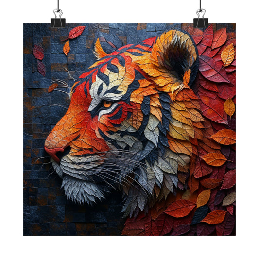 Tiger Collage Matte Poster