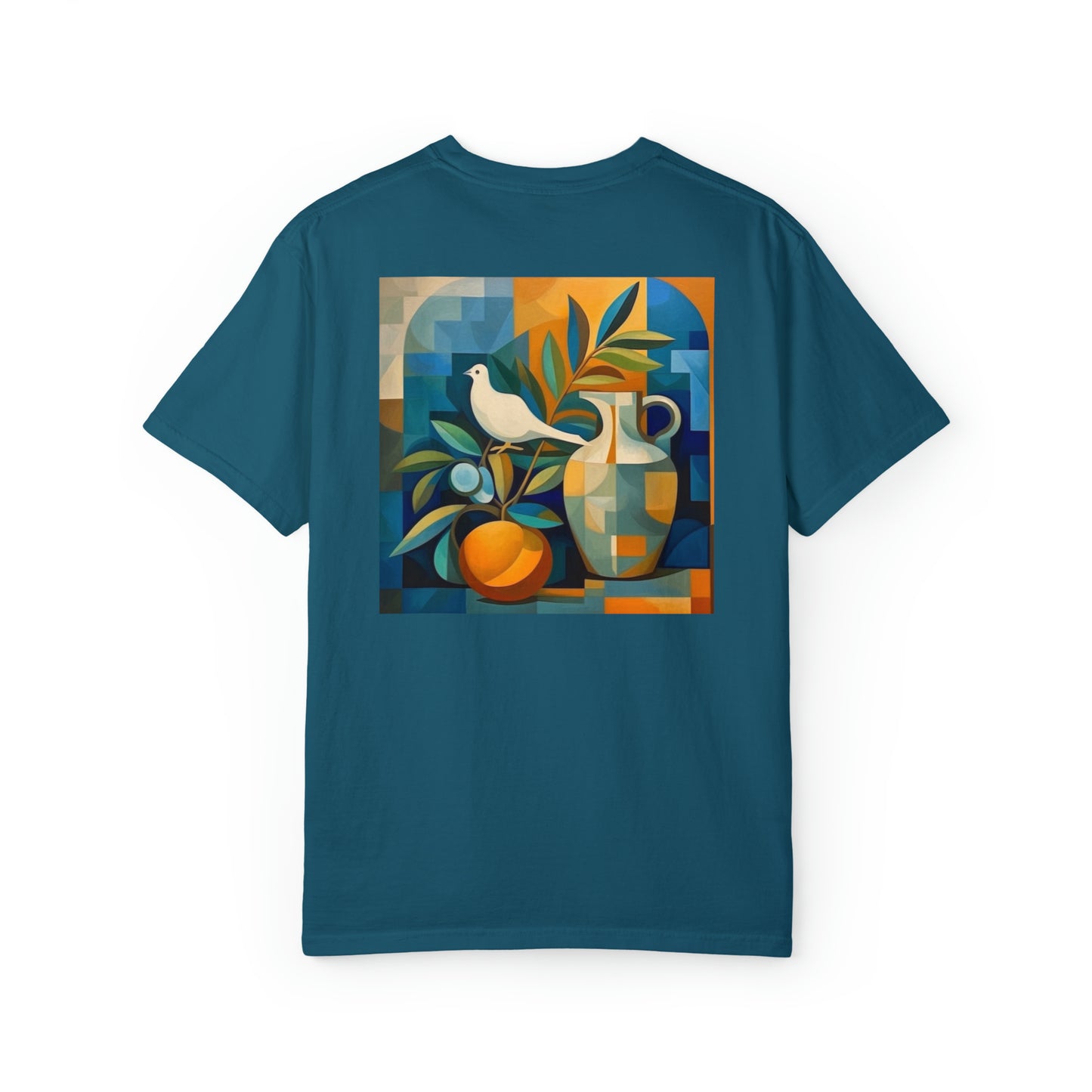 Dove and Olive Branch Back Unisex Garment-Dyed T-shirt