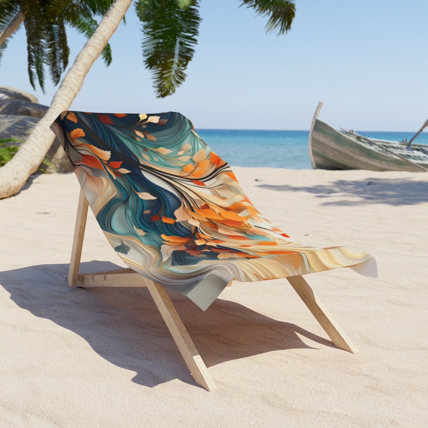 Undulating Leaves Beach Towel