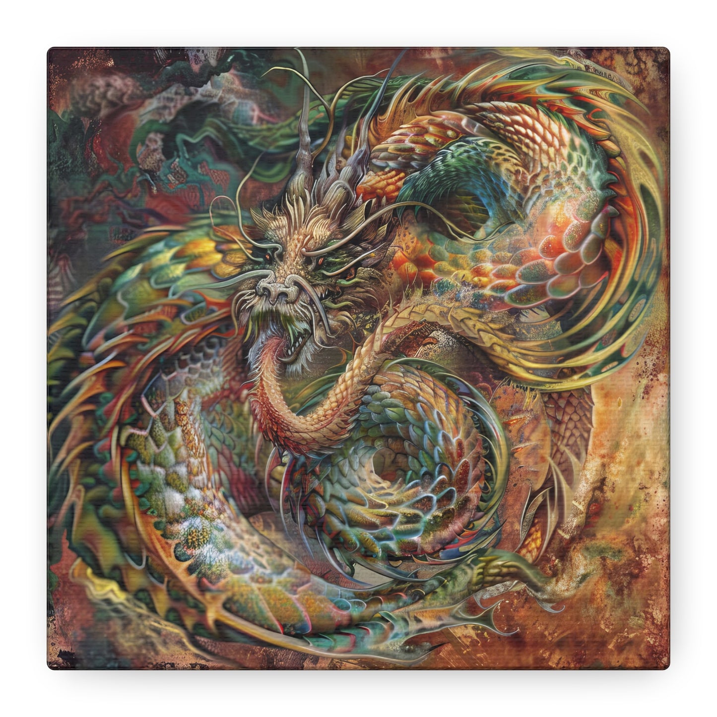 Ouroboros Dragon Mobius Coil Its Matte Canvas, Stretched, 1.25"