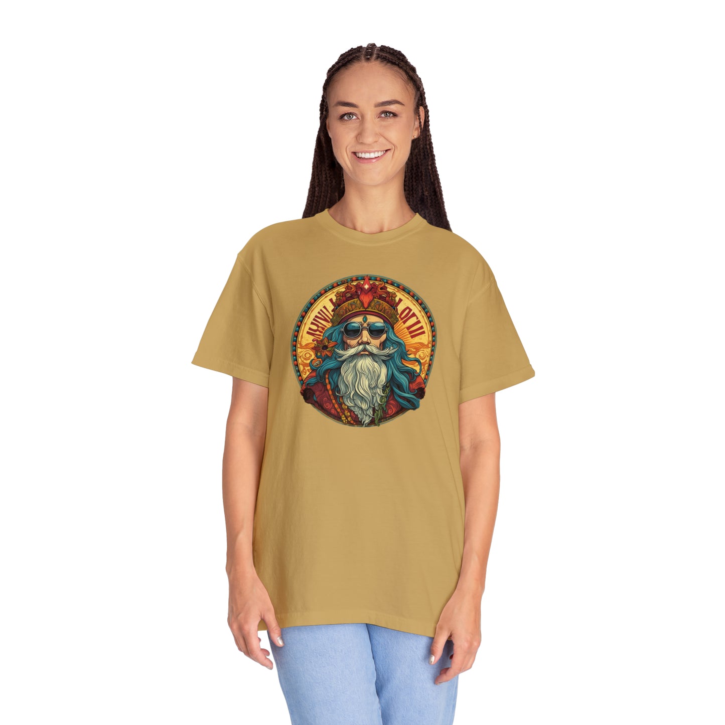 Da Hippy Vinci Front Unisex Garment-Dyed T-shirt