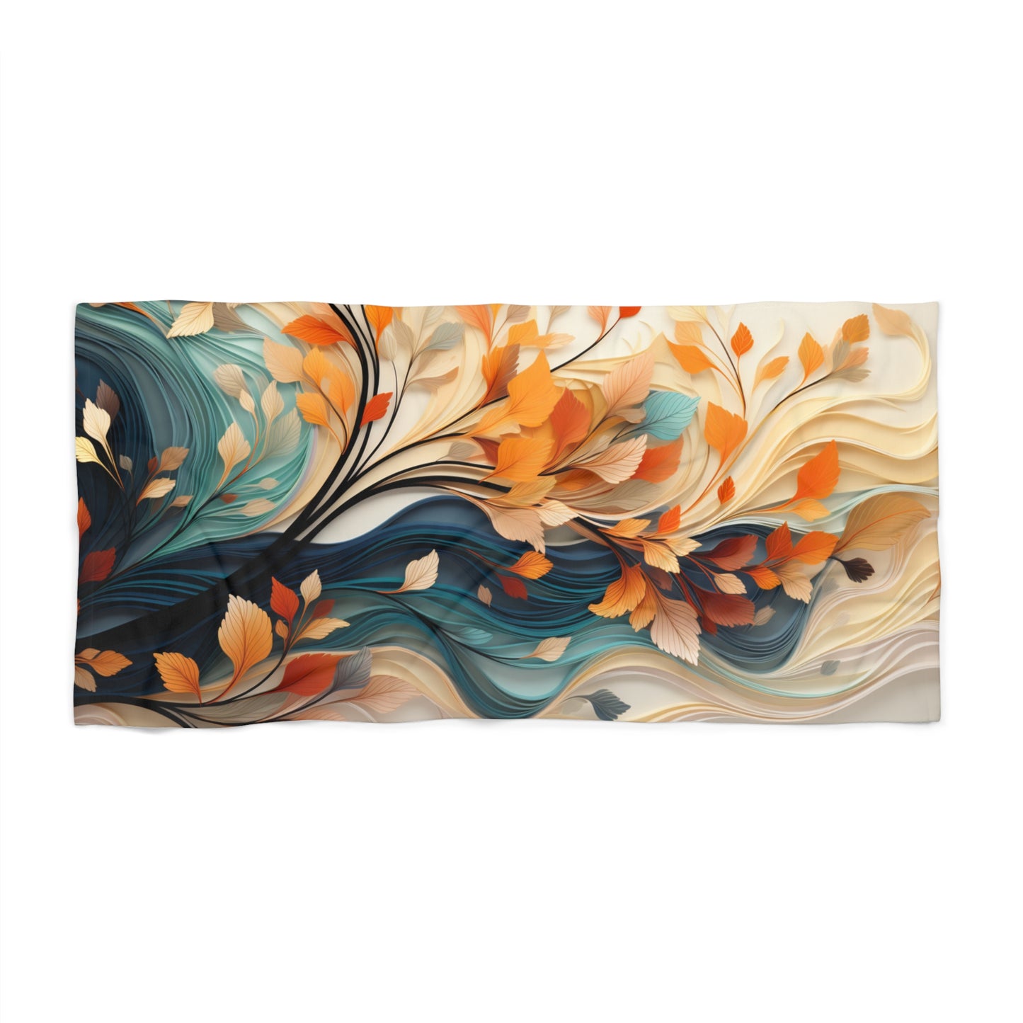 Undulating Leaves Beach Towel