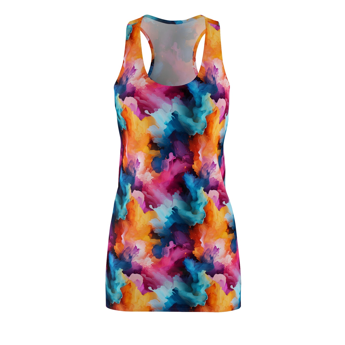 Water Color Women's Cut & Sew Racerback Dress (AOP)