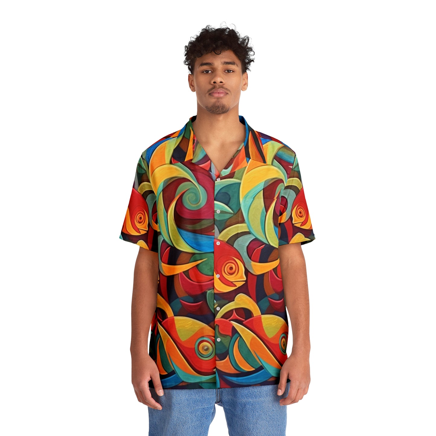 Fish School Men's Hawaiian Shirt (AOP)