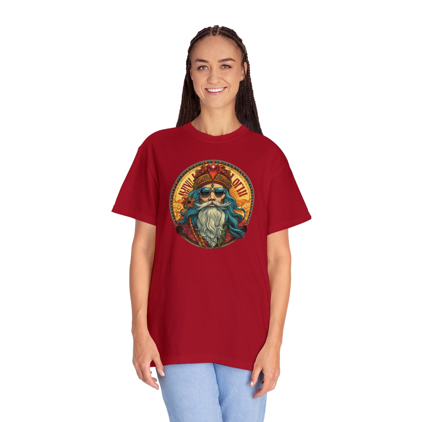 Da Hippy Vinci Front Unisex Garment-Dyed T-shirt