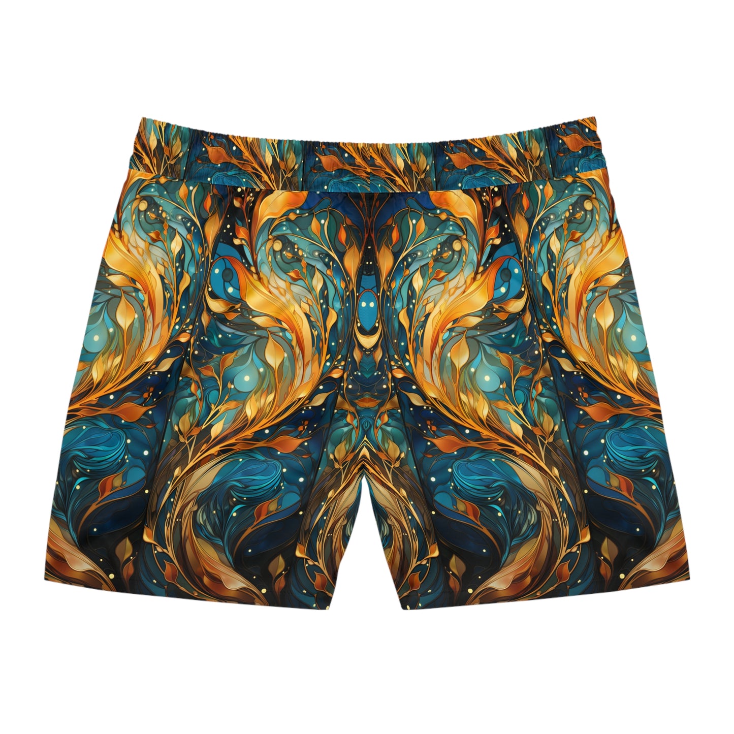 Kelp Mirror Men's Mid-Length Swim Shorts (AOP)