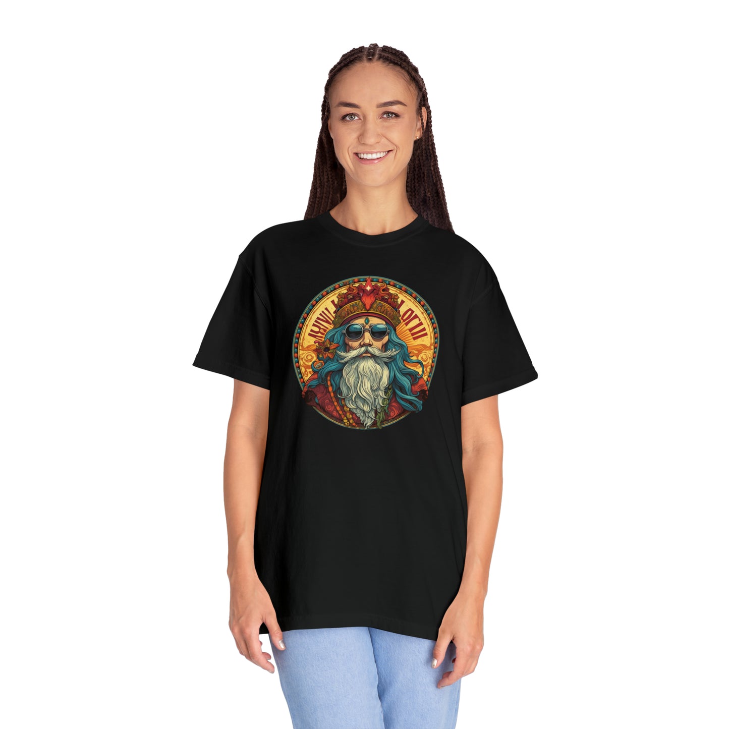 Da Hippy Vinci Front Unisex Garment-Dyed T-shirt