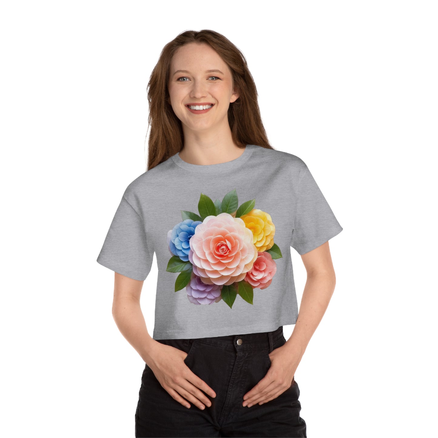 Japanese Camelia Champion Women's Heritage Cropped T-Shirt