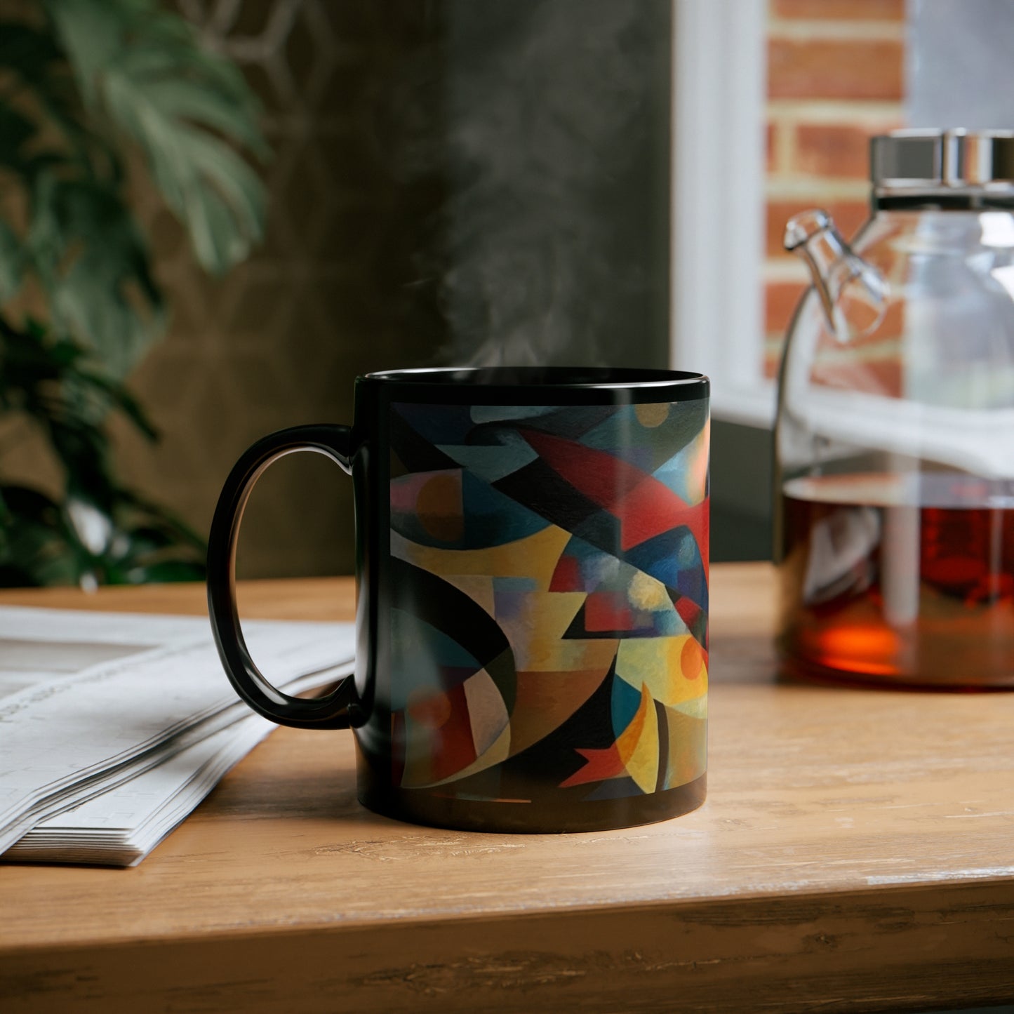 Fish Cubism 11oz Black Mug