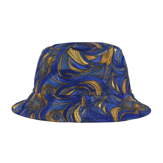 Gold and Lapis Bucket Hat (AOP)