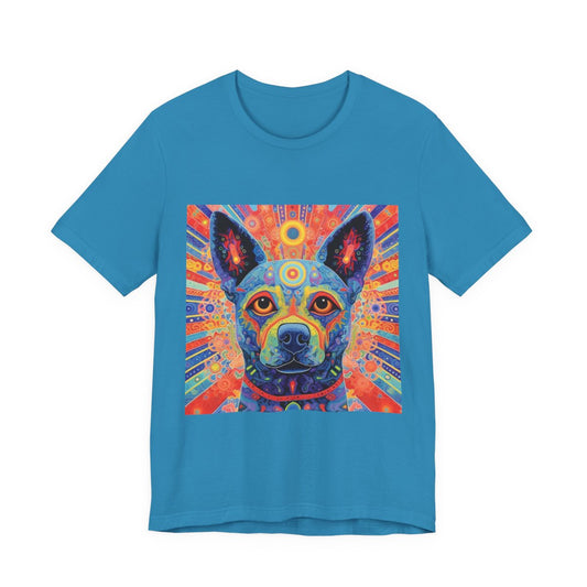 Alebrije Dog Unisex Jersey Short Sleeve Tee — Aqua front