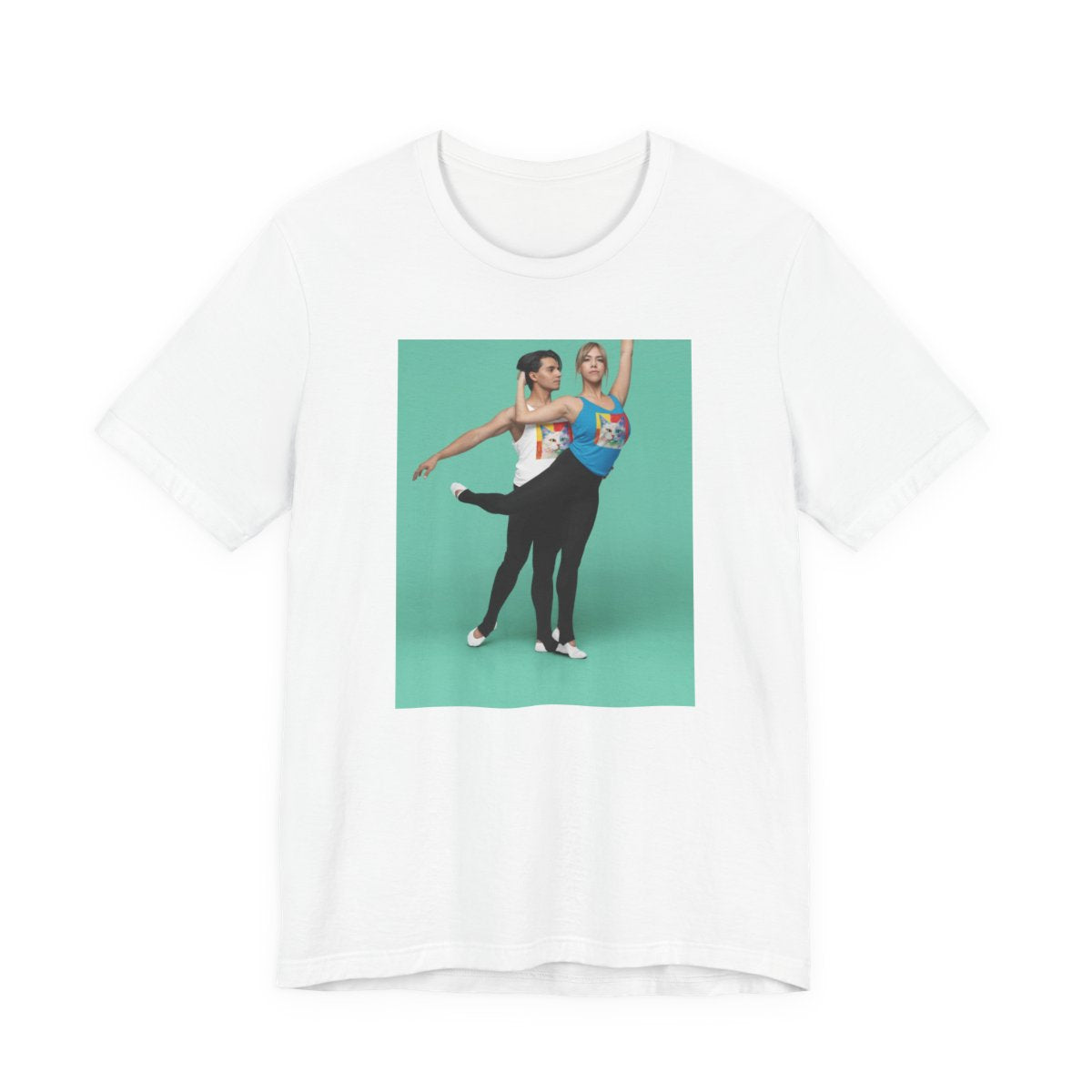 Cross Eyed Kitty Unisex Jersey Tee — White front