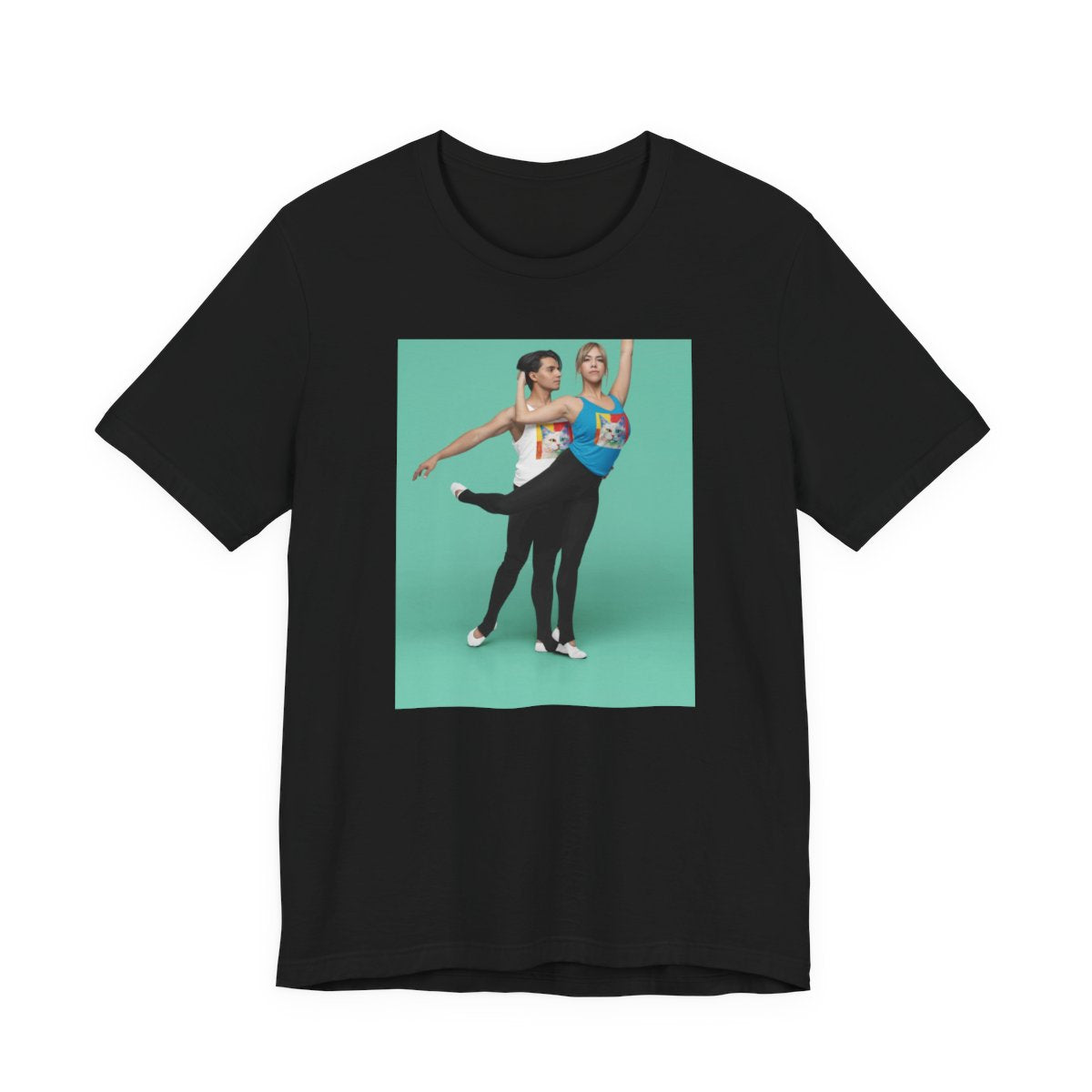 Cross Eyed Kitty Unisex Jersey Tee — Black front