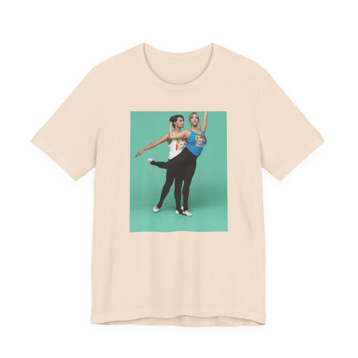 Cross Eyed Kitty Unisex Jersey Tee — Soft Cream front