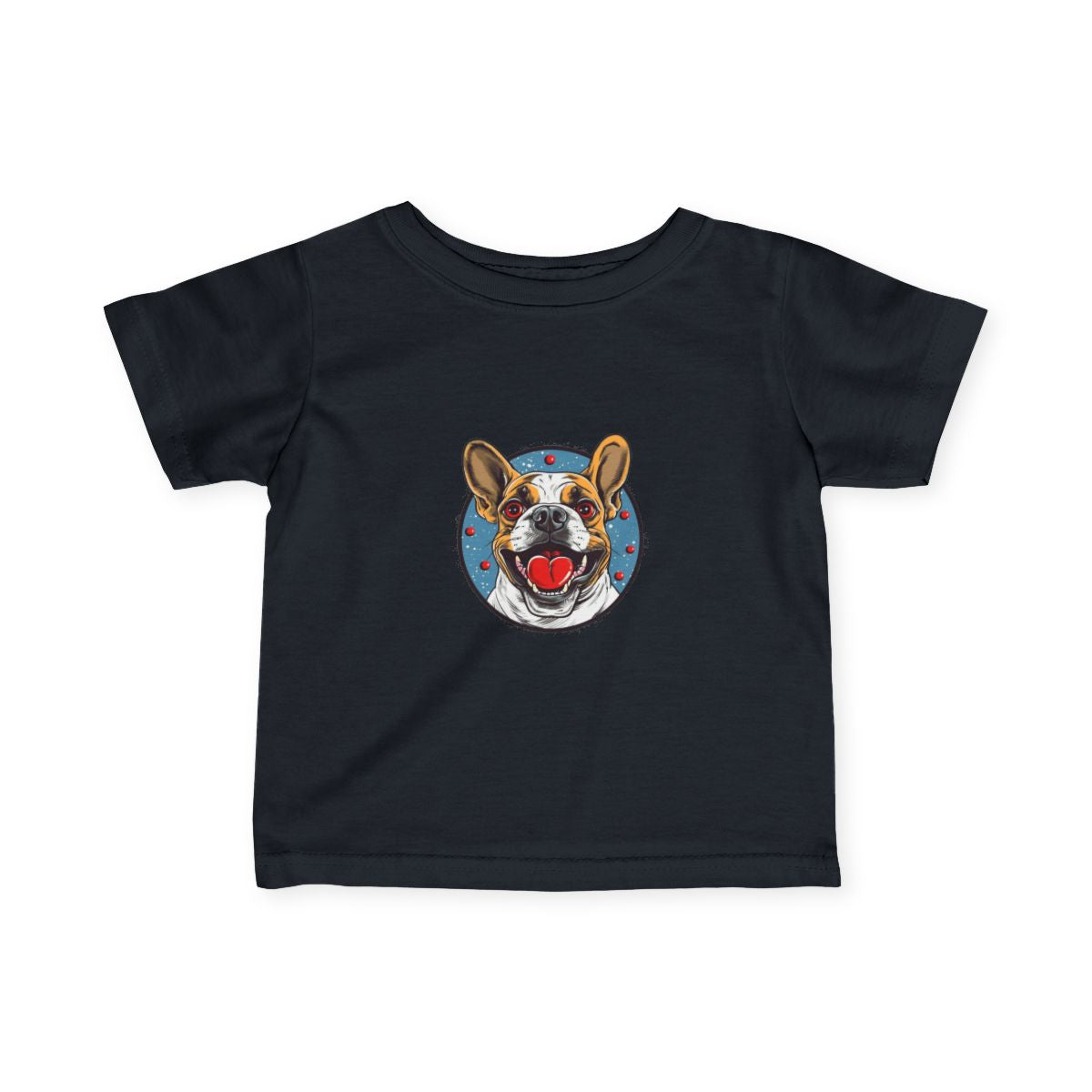 French Bulldog Baby Short Sleeve T-Shirt — Black front