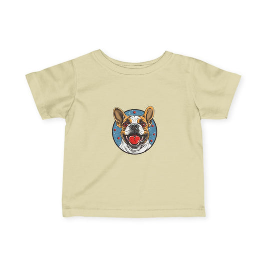 French Bulldog Baby Short Sleeve T-Shirt — Natural front
