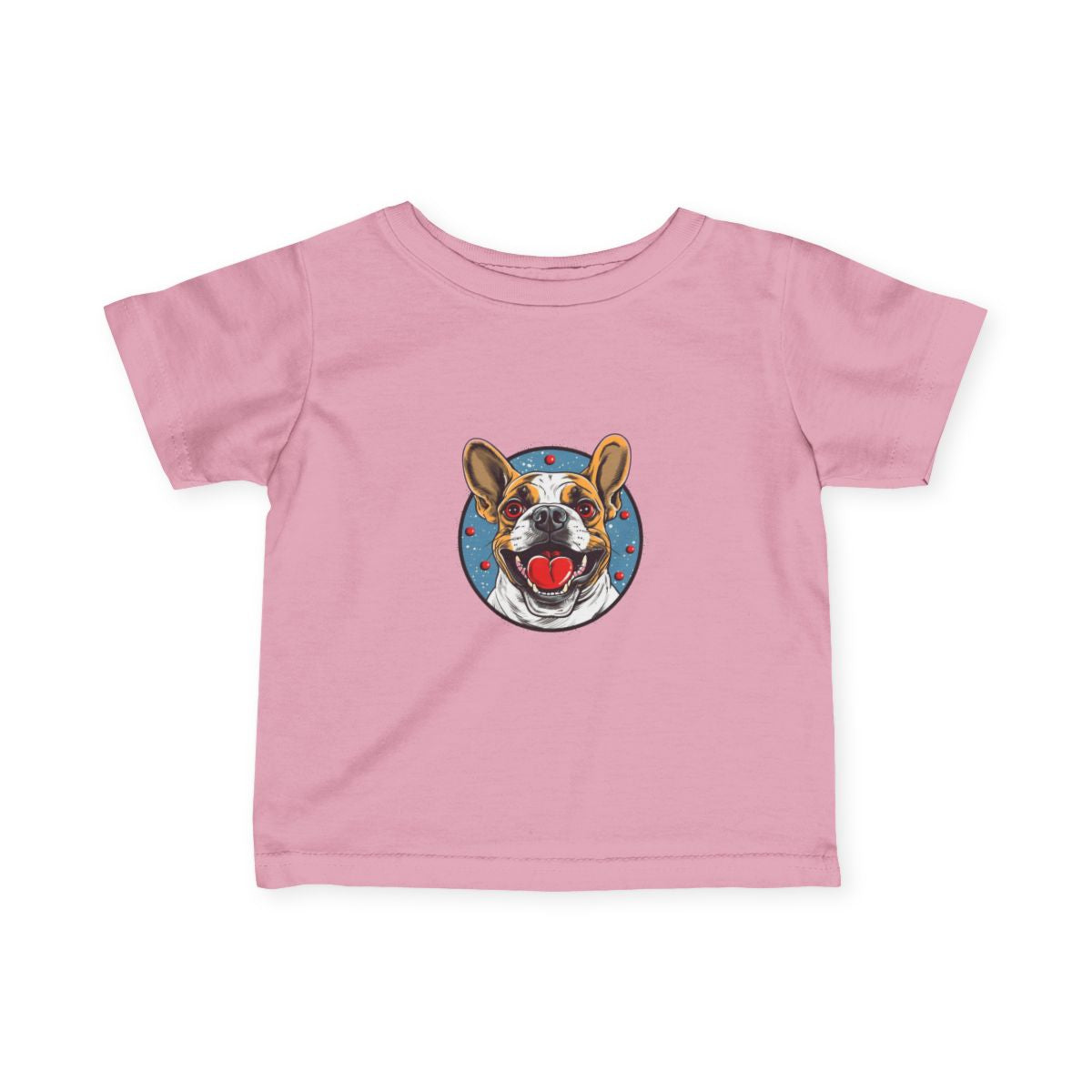 French Bulldog Baby T-Shirt — Pink front