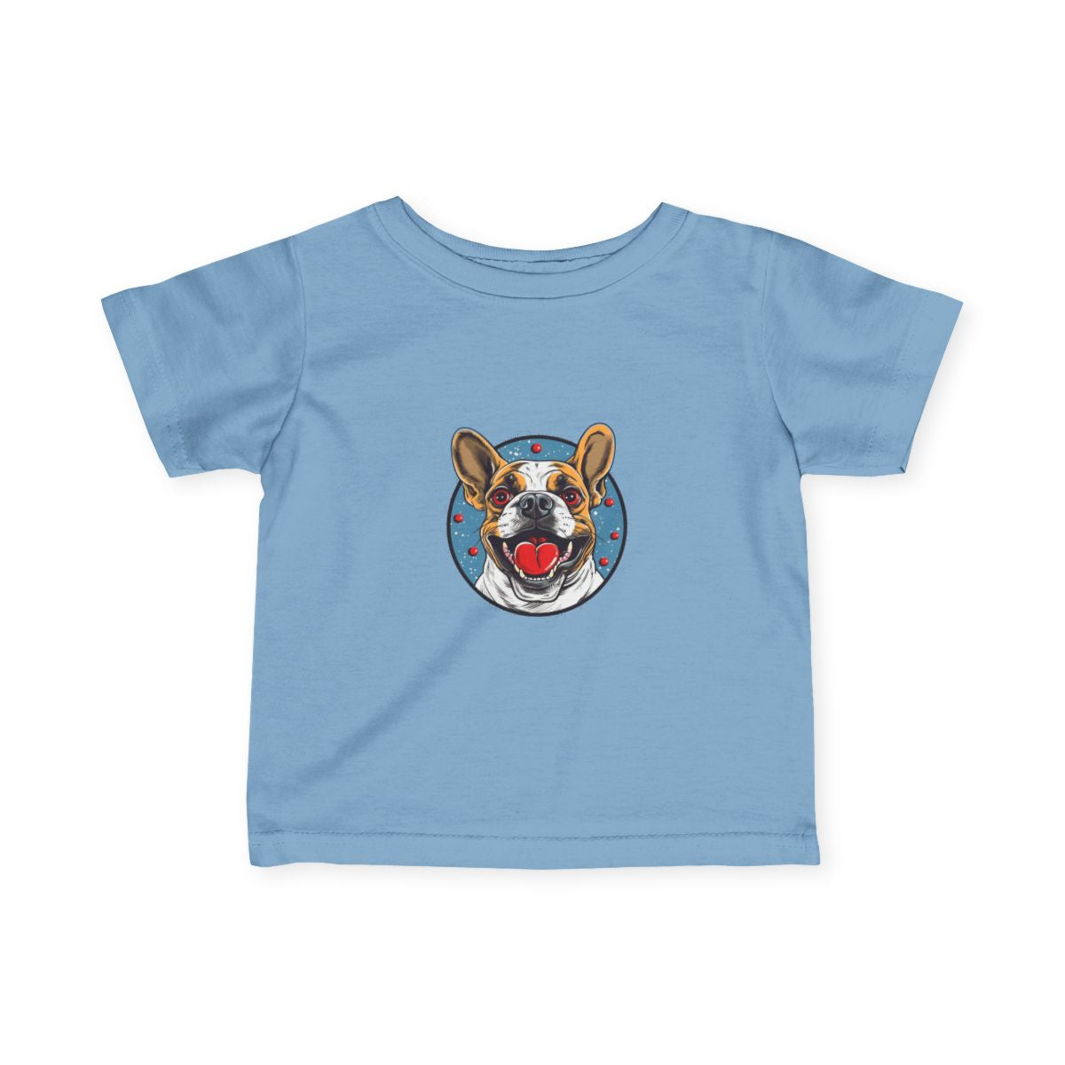 French Bulldog Baby T-Shirt — Light Blue front
