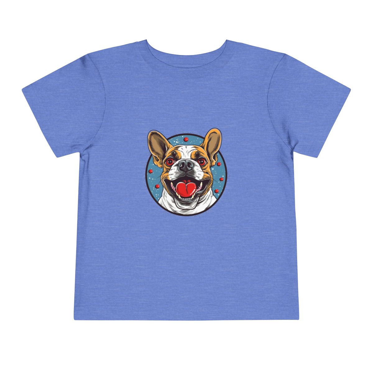 French Bulldog Toddler T-Shirt — Heather Columbia Blue front