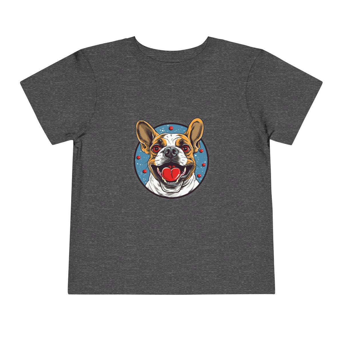 French Bulldog Toddler T-Shirt — Dark Heather Grey front