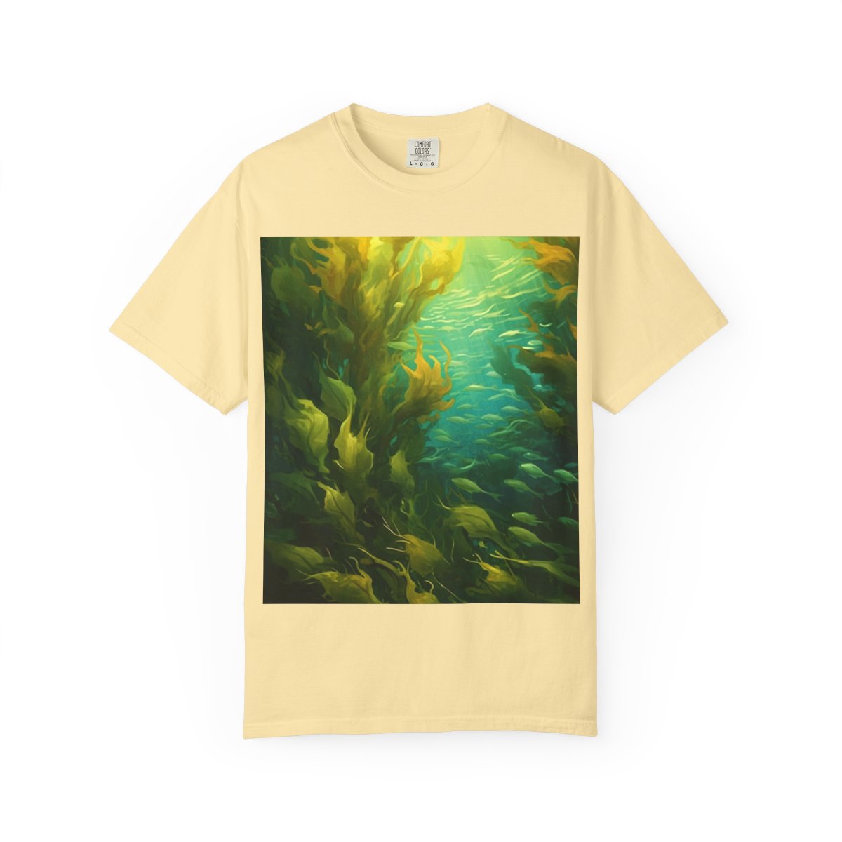Kelp Mirror Back Unisex Garment-Dyed T-shirt — Banana front