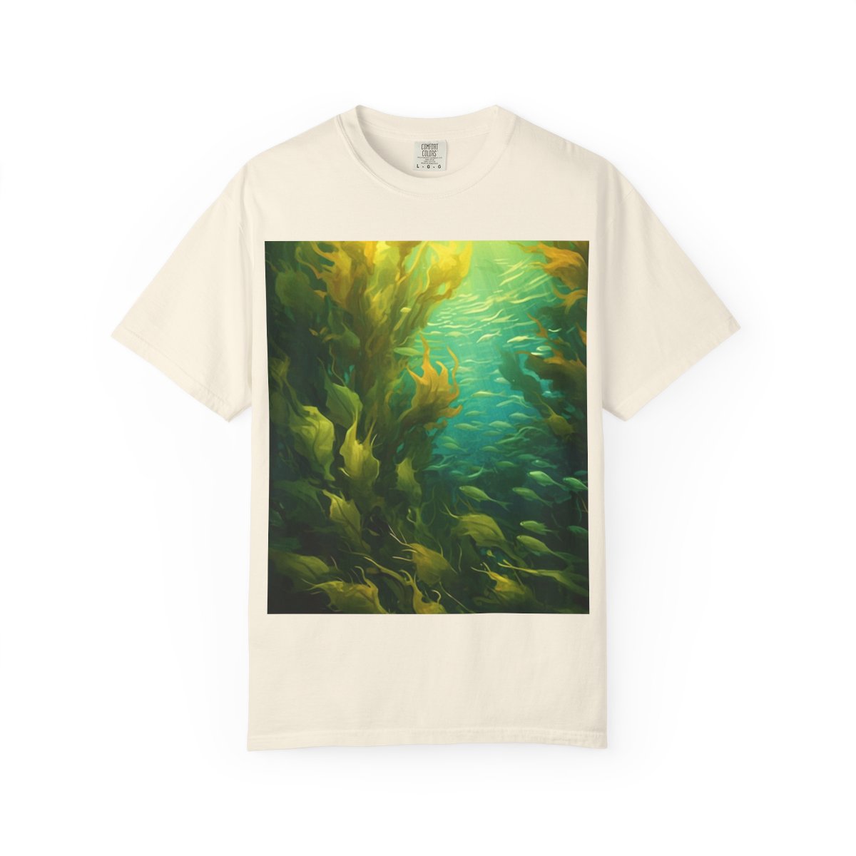 Kelp Mirror Back Unisex Garment-Dyed T-shirt — Ivory front